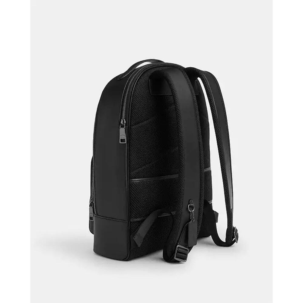 NWT Coach Men’s Ethan Backpack In Signature Canvas Charcoal/Black CV919 - Picture 8 of 9